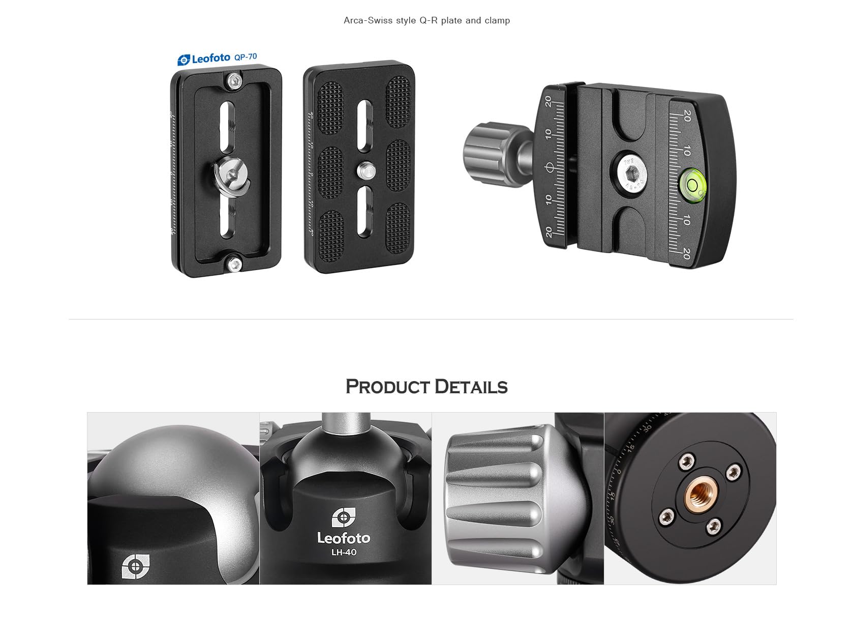 Leofoto Lh 40 Camo 40Mm Low Profile Ball Head Arca/Rrs Compatible W Independent Pan Lock Camouflage